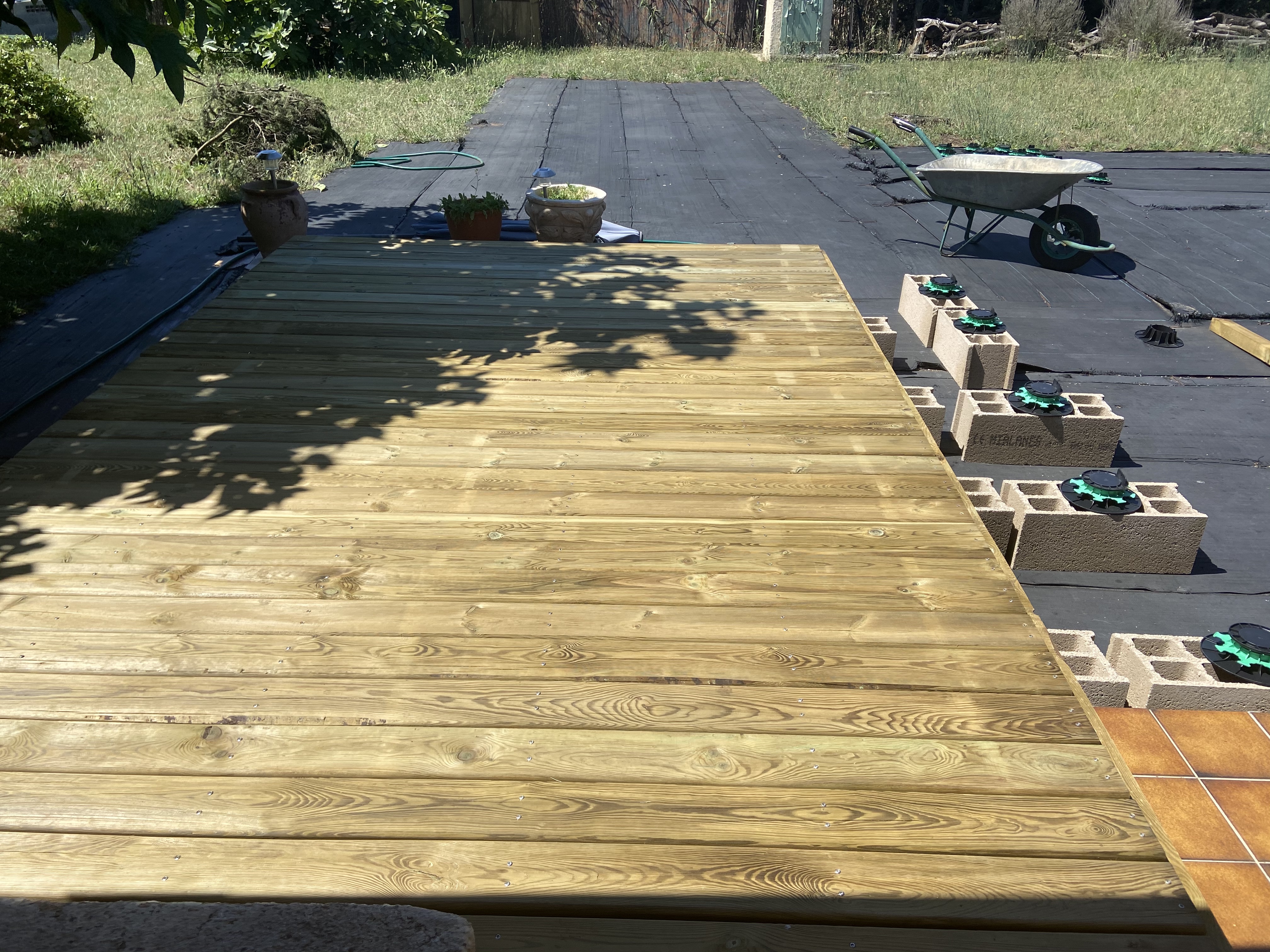 Finished the first 2.5m by 4m decking section.